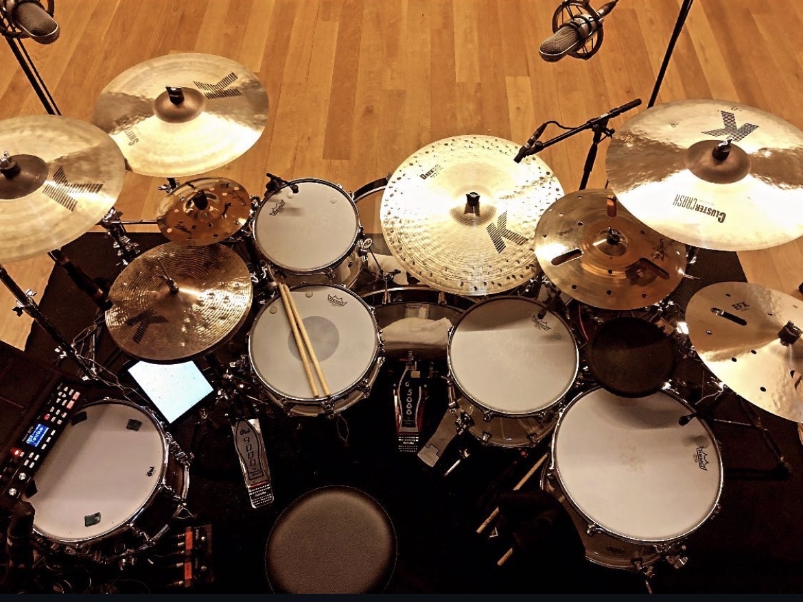 Zildjian K cymbal setup, top view